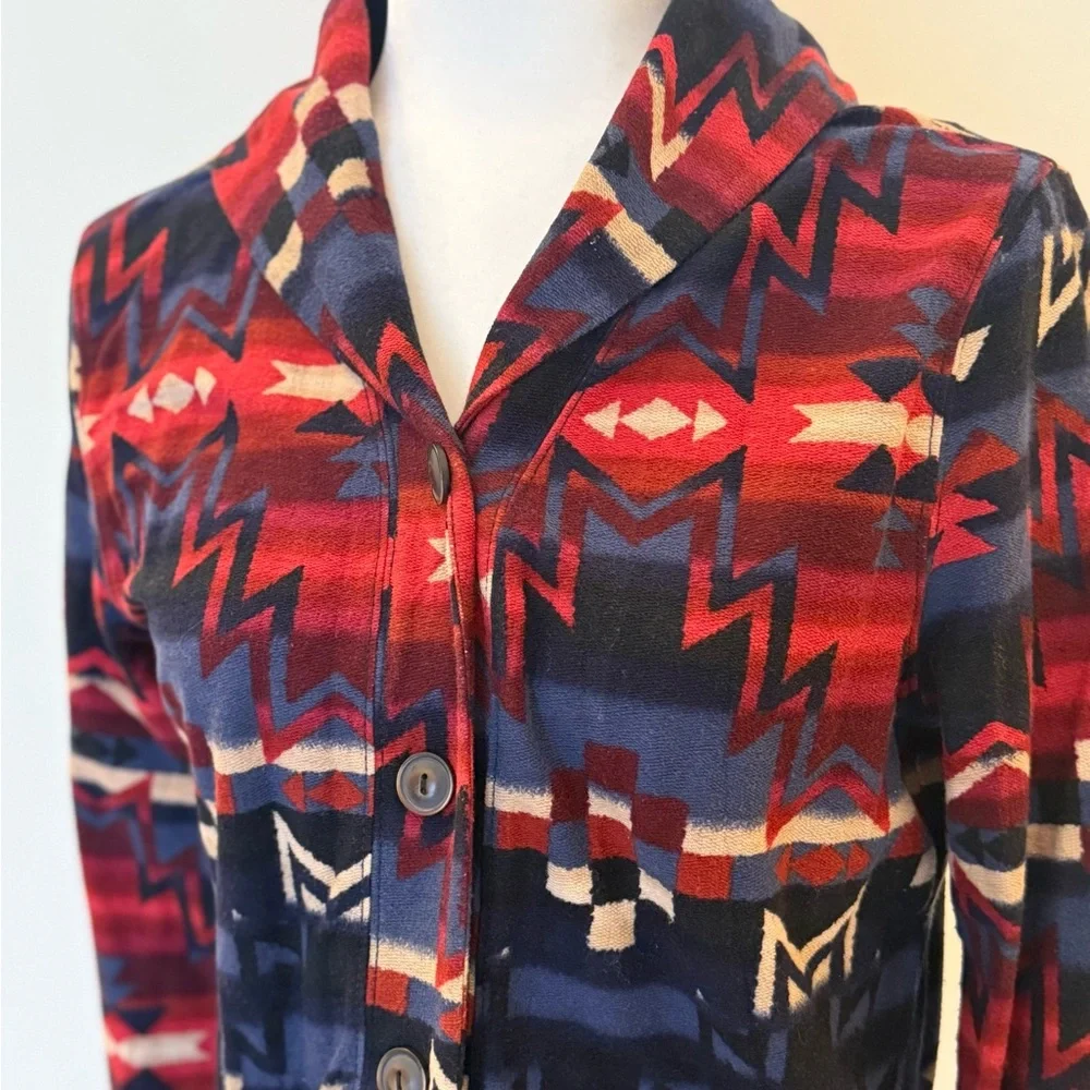 Ralph Lauren Tribal Pattern Button-Up Sweater - Picture 2 of 7